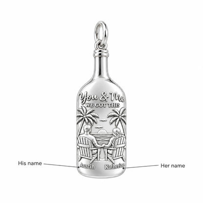 Beach Sunset Bottle Charm Bracelet – Personalized Couple Gift – personalization guide