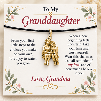 Grandma's Listening Charm: Confidence Through Her Love — Main image, gold finish