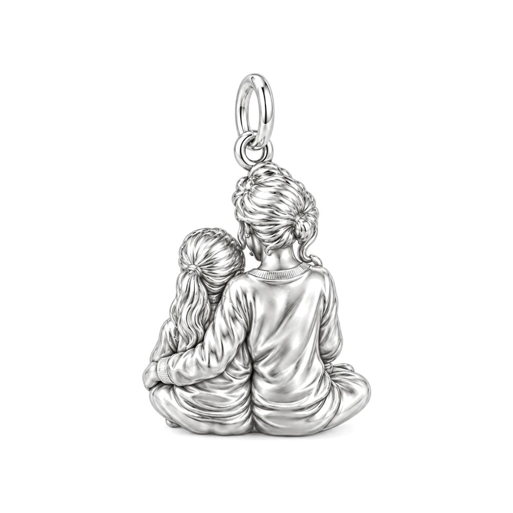 Bedtime Story Reading Charm Bracelet – Personalized Mom Gift – back of the charm, engraving area