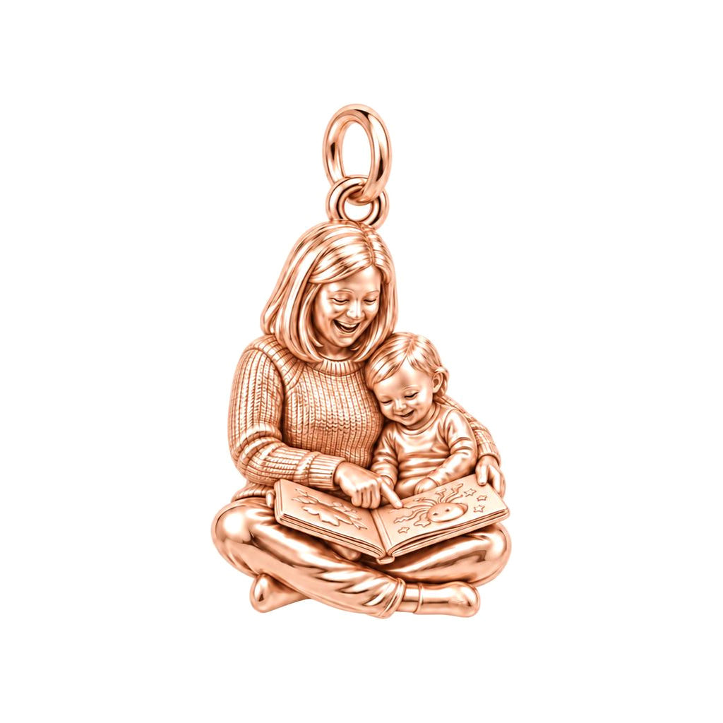 Bedtime Story Together Charm Bracelet – Personalized Nana Gift – rose gold charm, front view