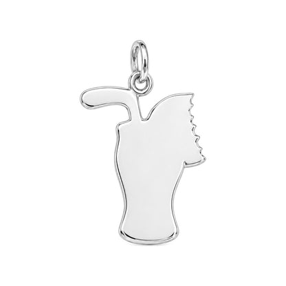 Beer Hockey Pint Charm Bracelet – Personalized Athlete Gift – back of the charm, engraving area