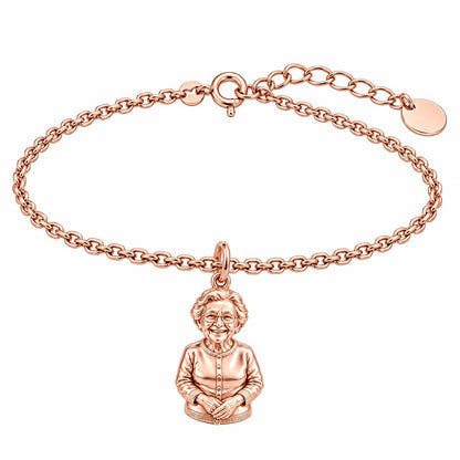 Beloved Matriarch Portrait Charm Bracelet Set – rose gold, front view