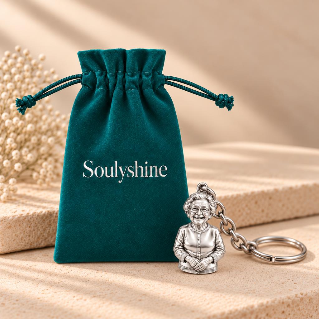 Beloved Matriarch Portrait Charm Keychain – Soulyshine velvet gift pouch