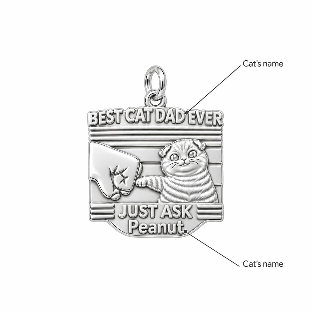 Best Cat Dad Fist Bump Charm Bracelet – Personalized Dad Gift – personalization guide