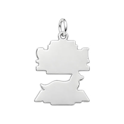 Best Dog Dad Humor Charm Bracelet – Personalized Dad Gift – back of the charm, engraving area