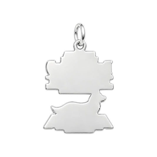 Best Dog Dad Humor Charm Bracelet – Personalized Dad Gift – back of the charm, engraving area