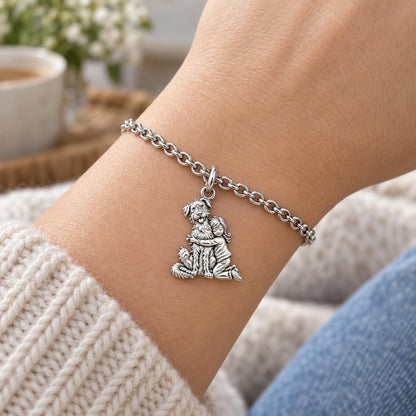 Best Friend Hug Charm Bracelet Set – worn / in use