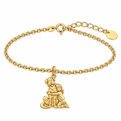 Best Friend Hug Charm Bracelet Set – 18K gold, front view