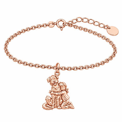 Best Friend Hug Charm Bracelet Set – rose gold, front view