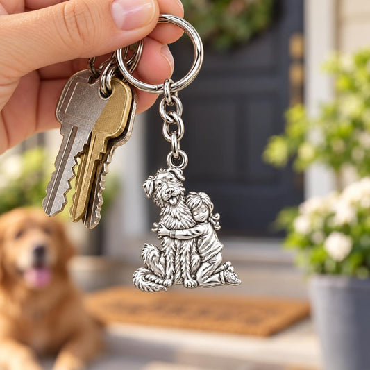 Best Friend Hug Charm Keychain – worn / in use
