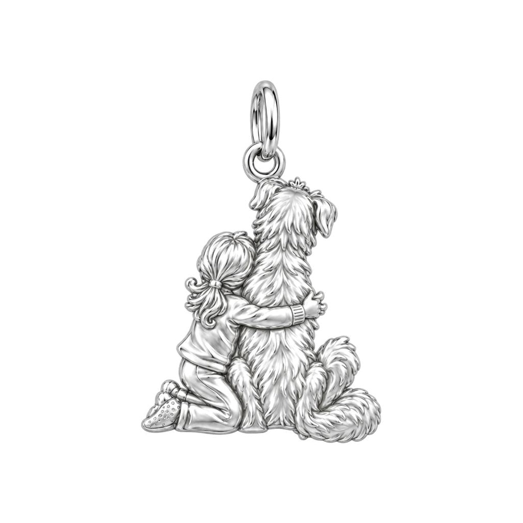 Best Friend Hug Charm Keychain – back of the charm, engraving area