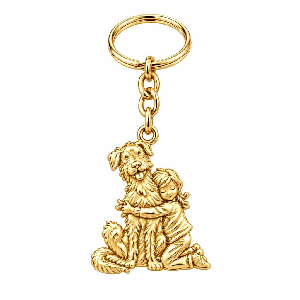 Best Friend Hug Charm Keychain – 18K gold, front view