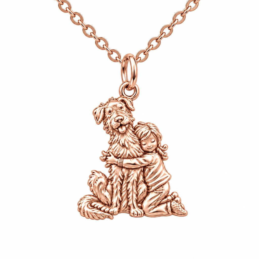 Best Friend Hug Charm Necklace Set – rose gold, front view