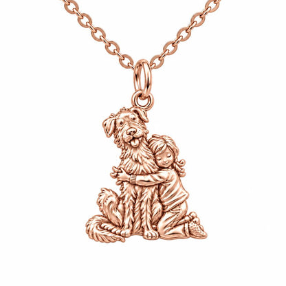 Best Friend Hug Charm Necklace Set – rose gold, front view
