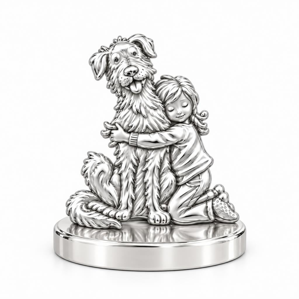 Best Friend Hug Keepsake Plaque – silver, front view