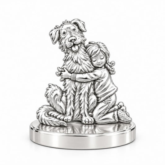 Best Friend Hug Keepsake Plaque – silver, front view