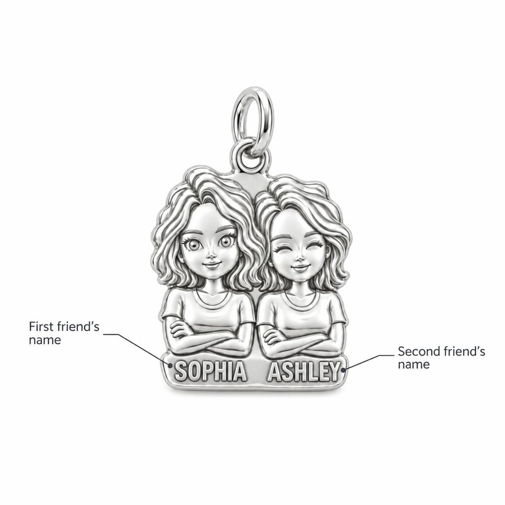 Best Friends Portrait Charm Bracelet – Personalized Bestie Gift – personalization guide