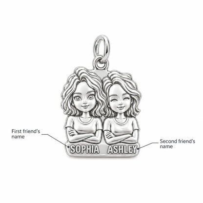 Best Friends Portrait Charm Bracelet – Personalized Bestie Gift – personalization guide
