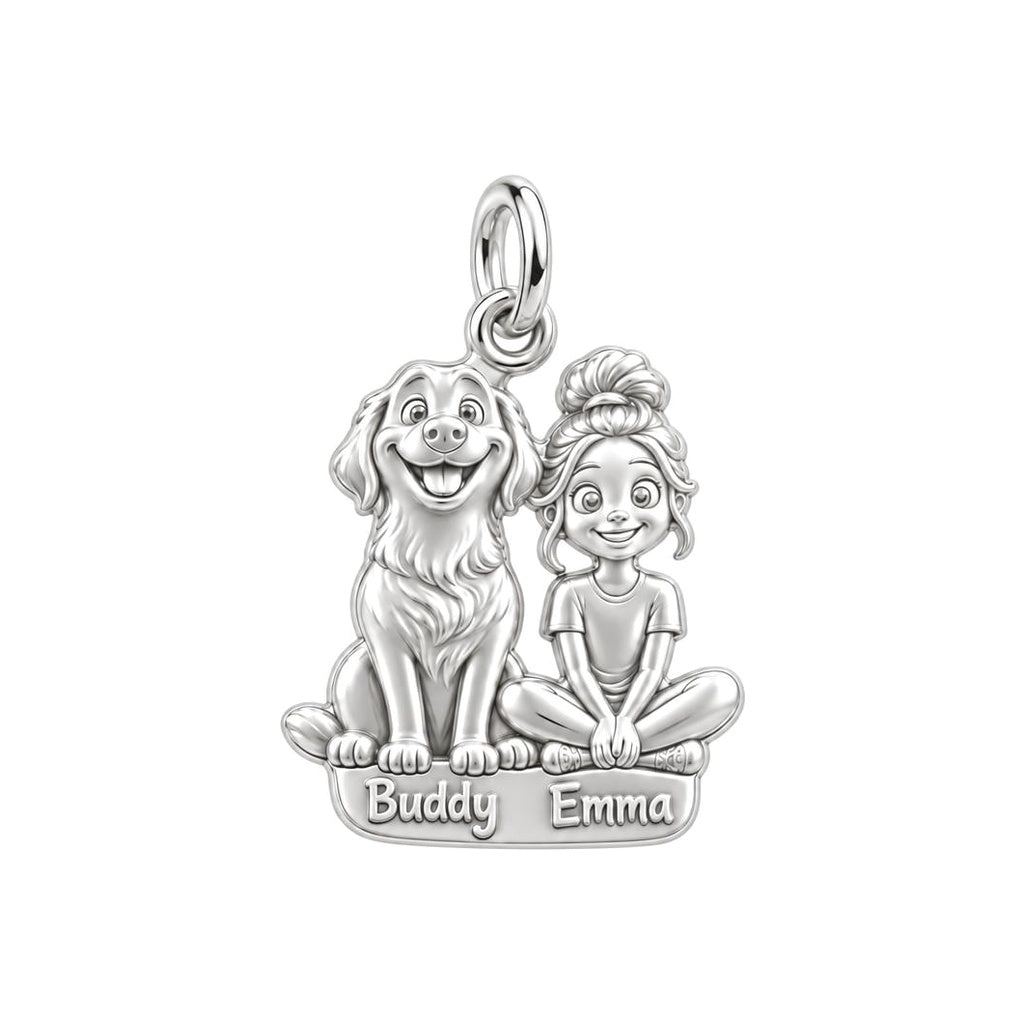 Best Friends Side by Side Charm and Polyester Cord Bracelet Set