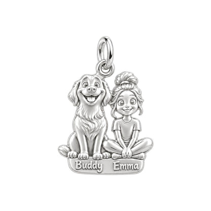Best Friends Side by Side Charm and Polyester Cord Bracelet Set