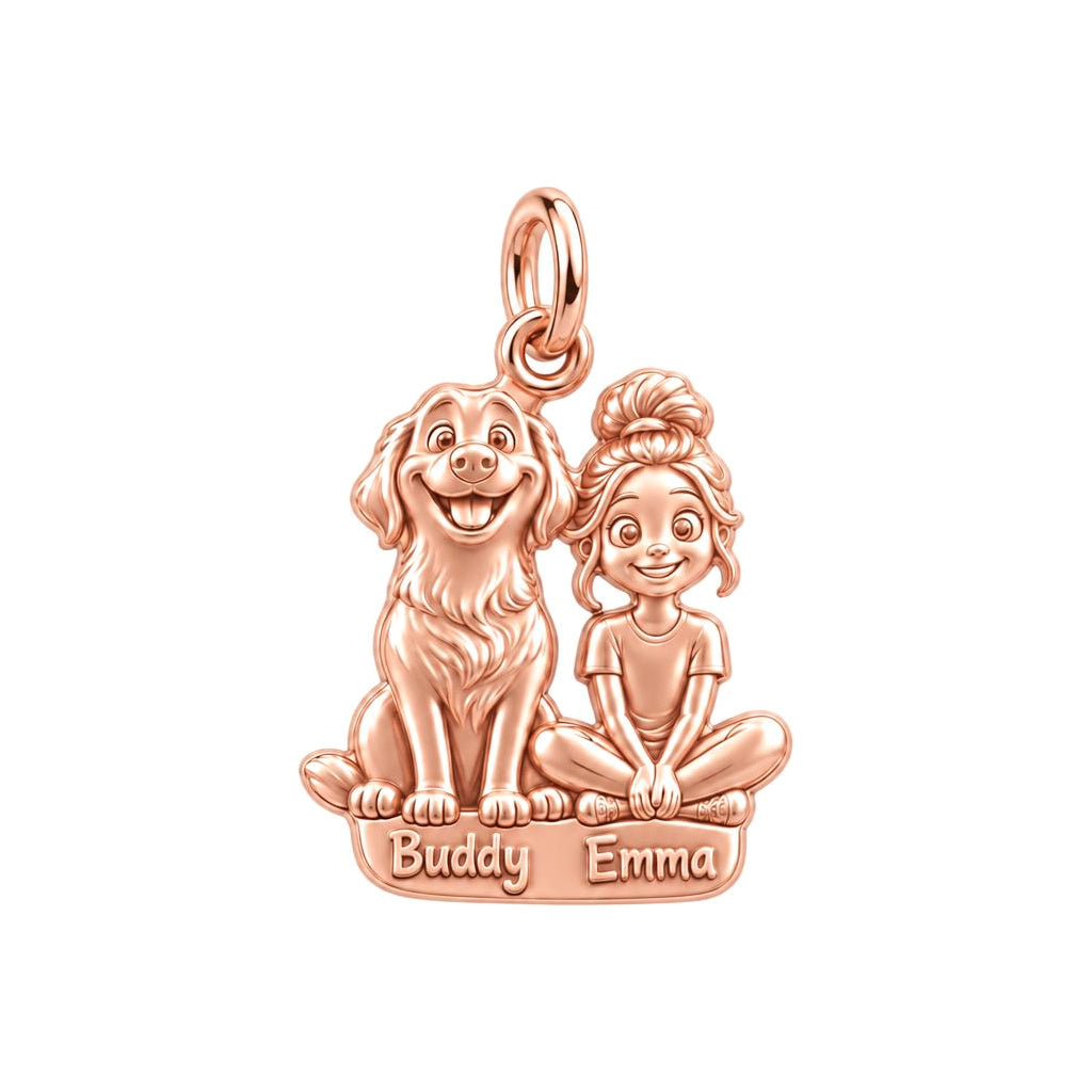 Best Friends Side by Side Charm and Polyester Cord Bracelet Set