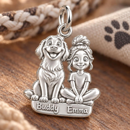Best Friends Side by Side Charm and Polyester Cord Bracelet Set