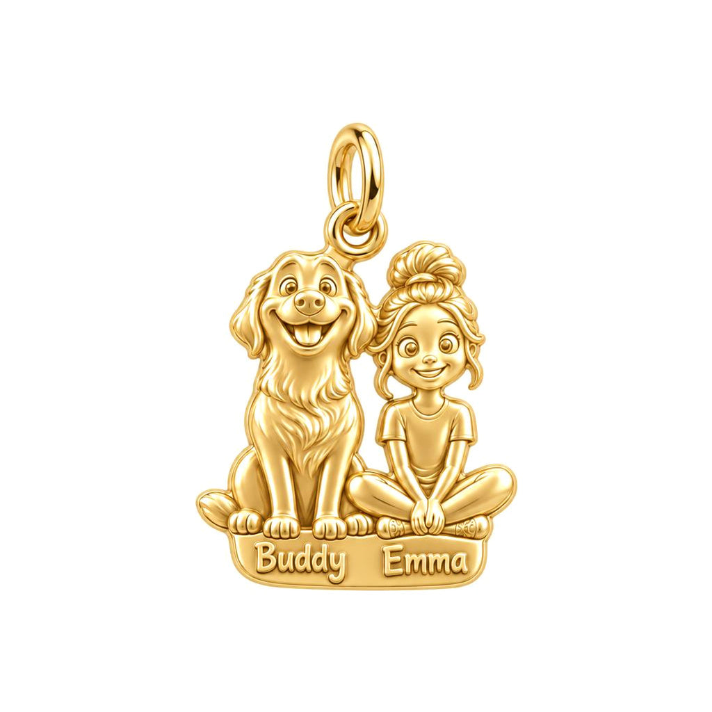 Best Friends Side by Side Charm and Polyester Cord Bracelet Set