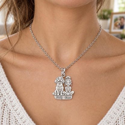 Best Friends Side by Side Charm Necklace Set – worn / in use