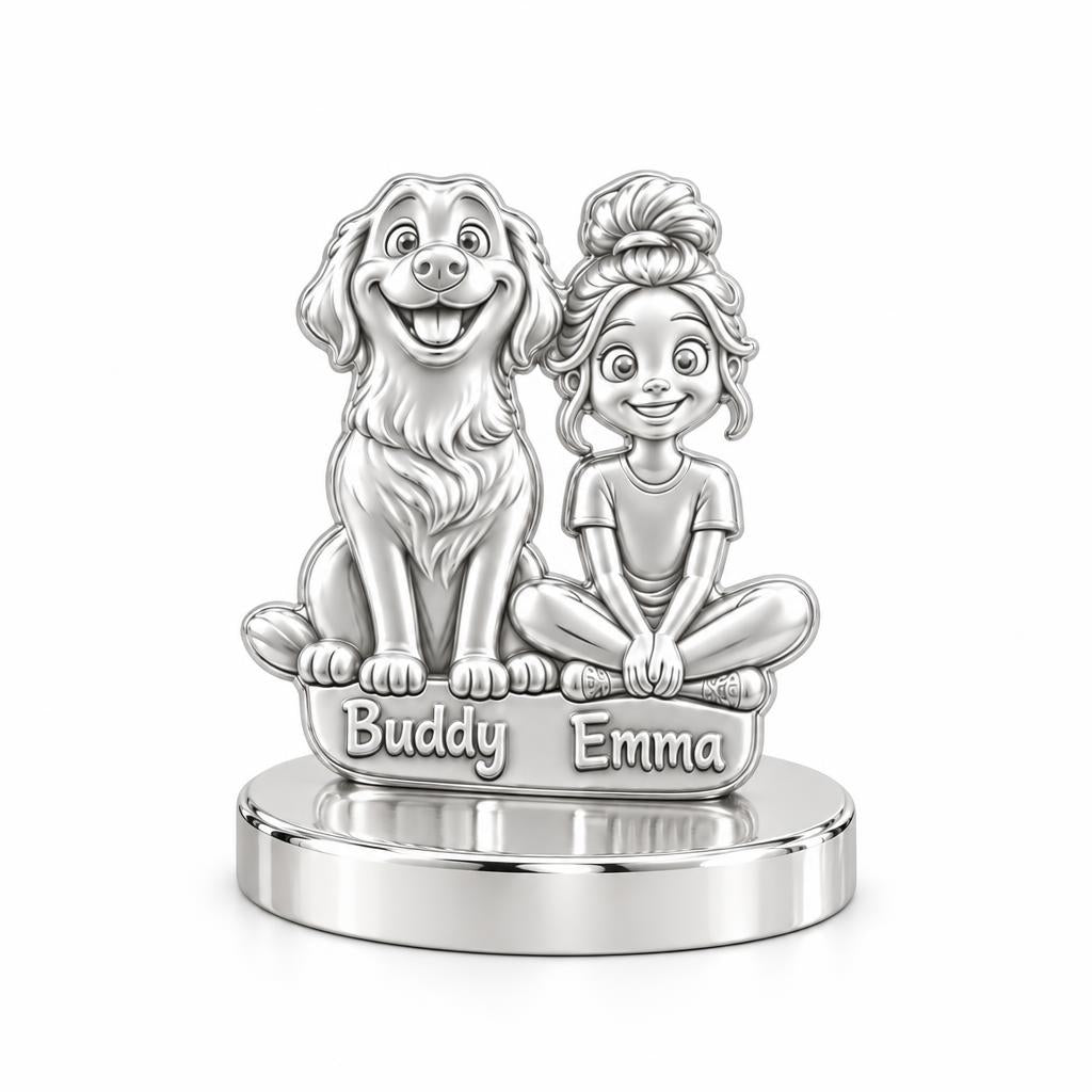 Best Friends Side by Side Keepsake Plaque – silver, front view