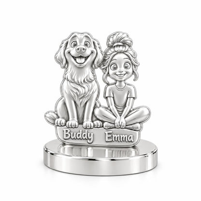 Best Friends Side by Side Keepsake Plaque – silver, front view