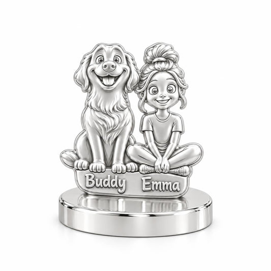 Best Friends Side by Side Keepsake Plaque – silver, front view