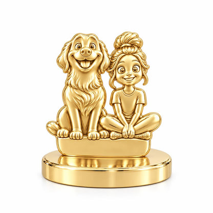 Best Friends Side by Side Keepsake Plaque – 18K gold, front view