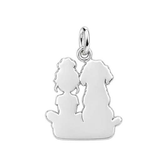 Best Friends Sitting Together Charm Bracelet – Personalized  – back of the charm, engraving area