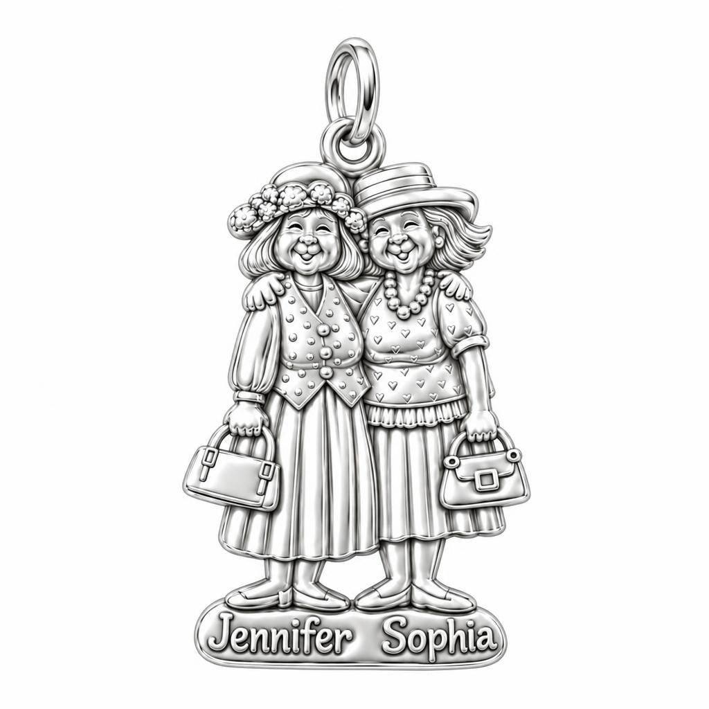 Best Friends Sunday Best Charm Bracelet – Personalized Friend Gift – adjustable black cord bracelet, 14–24 cm
