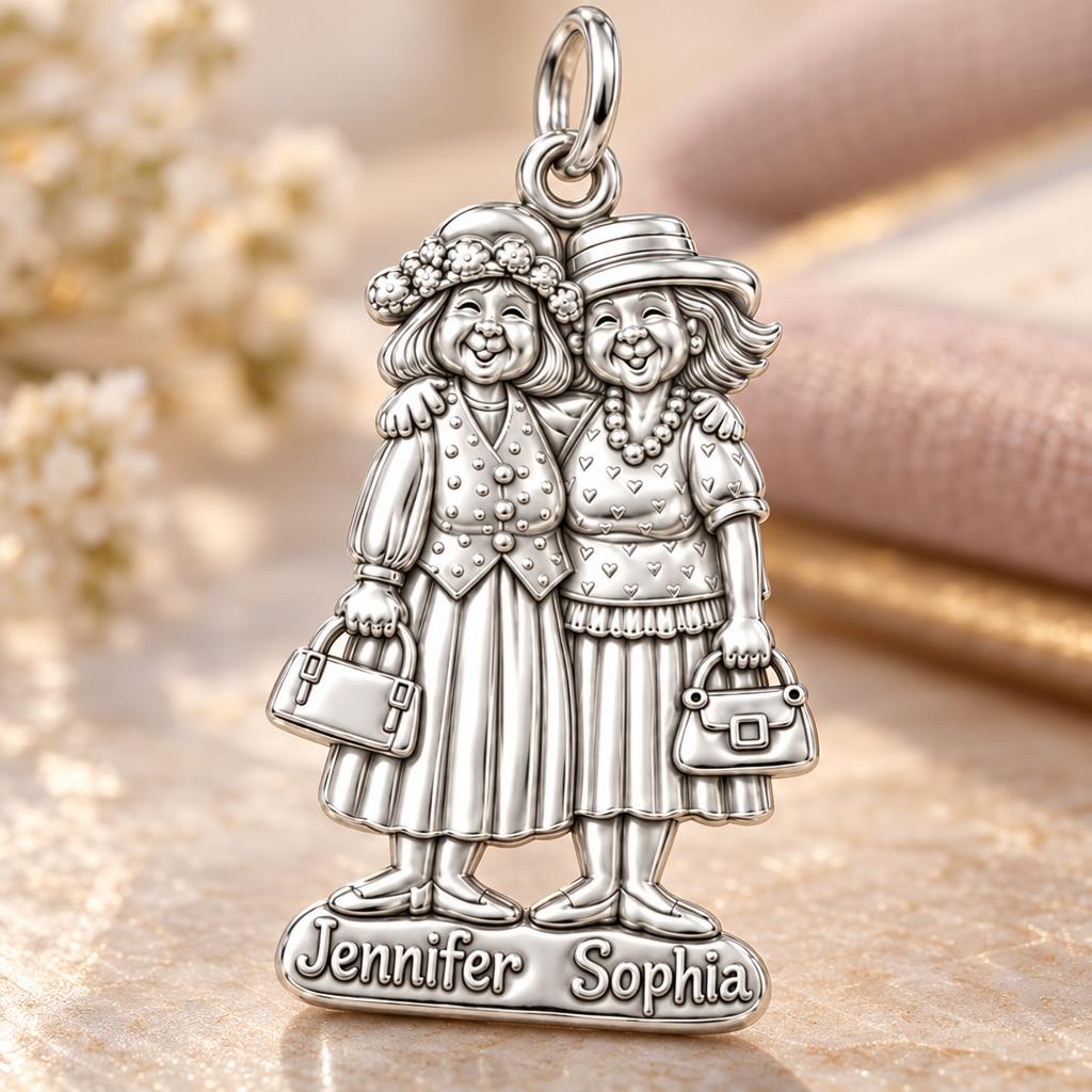 Best Friends Sunday Best Charm Bracelet – Personalized Friend Gift – macro detail of the charm
