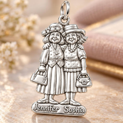 Best Friends Sunday Best Charm Bracelet – Personalized Friend Gift – macro detail of the charm