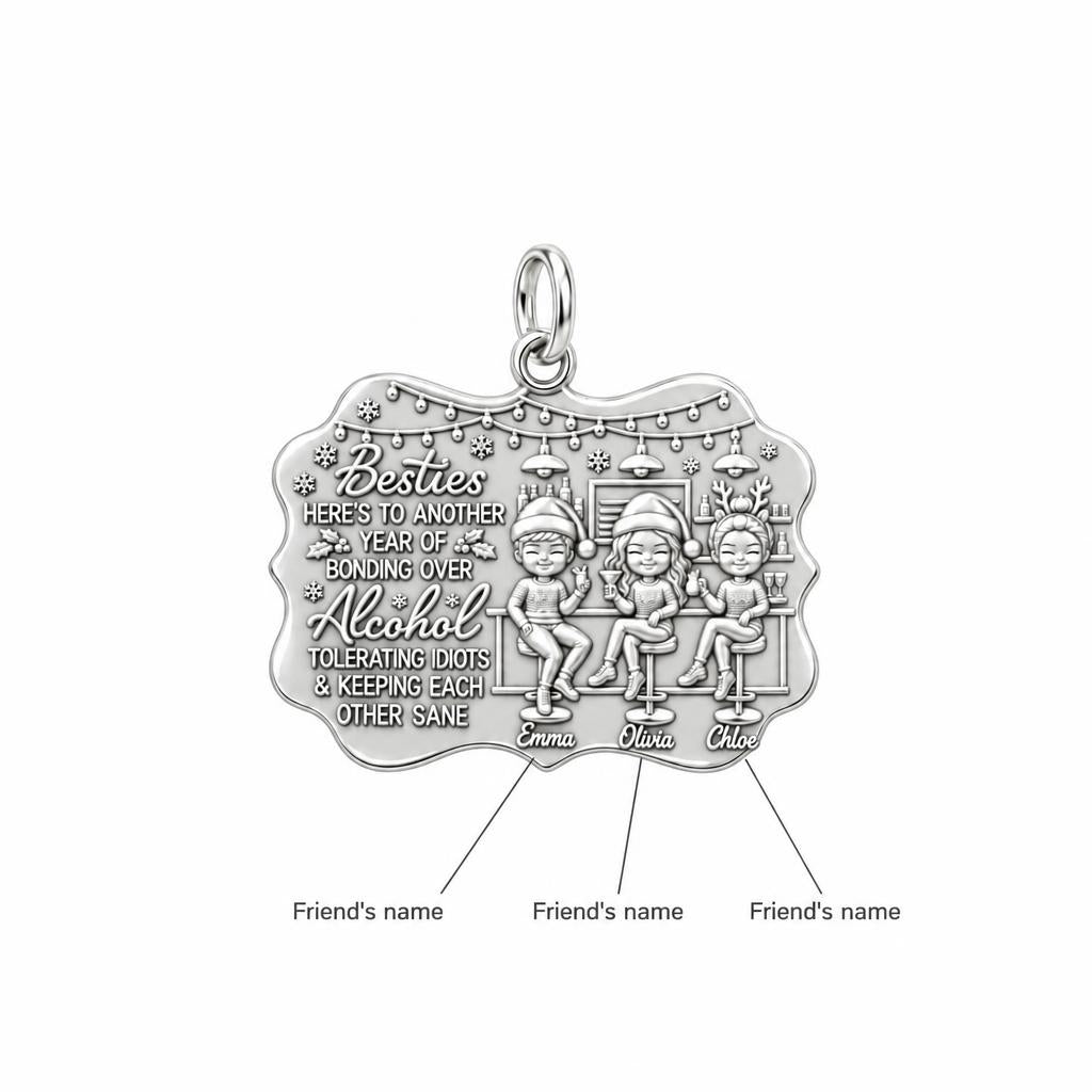 Besties Holiday Lounge Charm Bracelet – Personalized Bestie Gift – personalization guide