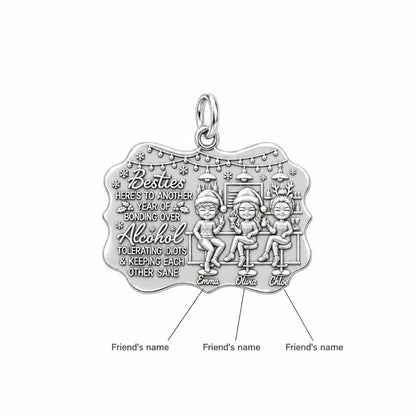 Besties Holiday Lounge Charm Bracelet – Personalized Bestie Gift – personalization guide