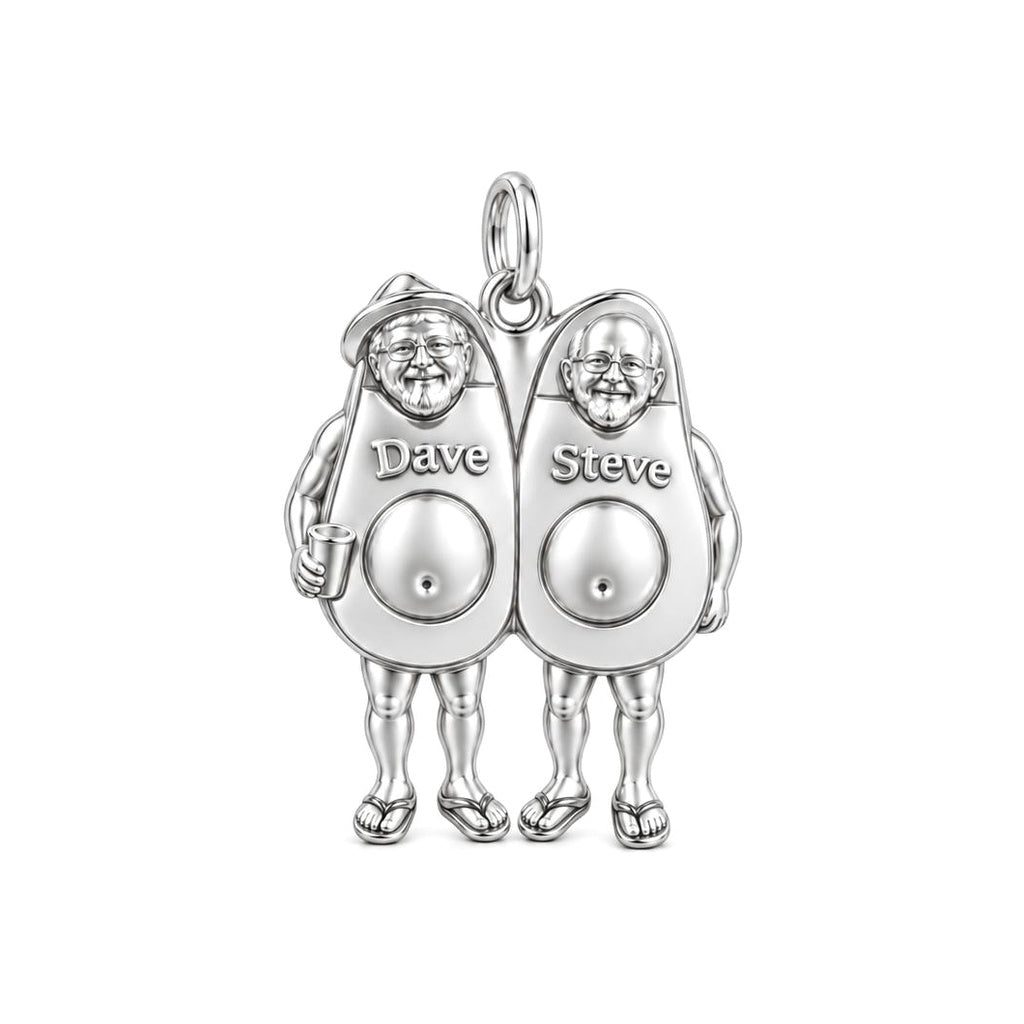 Better Together Avocado Charm Bracelet – Personalized Couple Gift – silver charm, front view