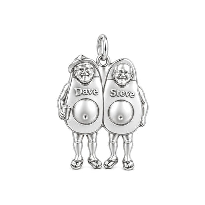 Better Together Avocado Charm Bracelet – Personalized Couple Gift – silver charm, front view