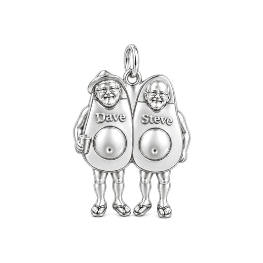 Better Together Avocado Charm Bracelet – Personalized Couple Gift – silver charm, front view