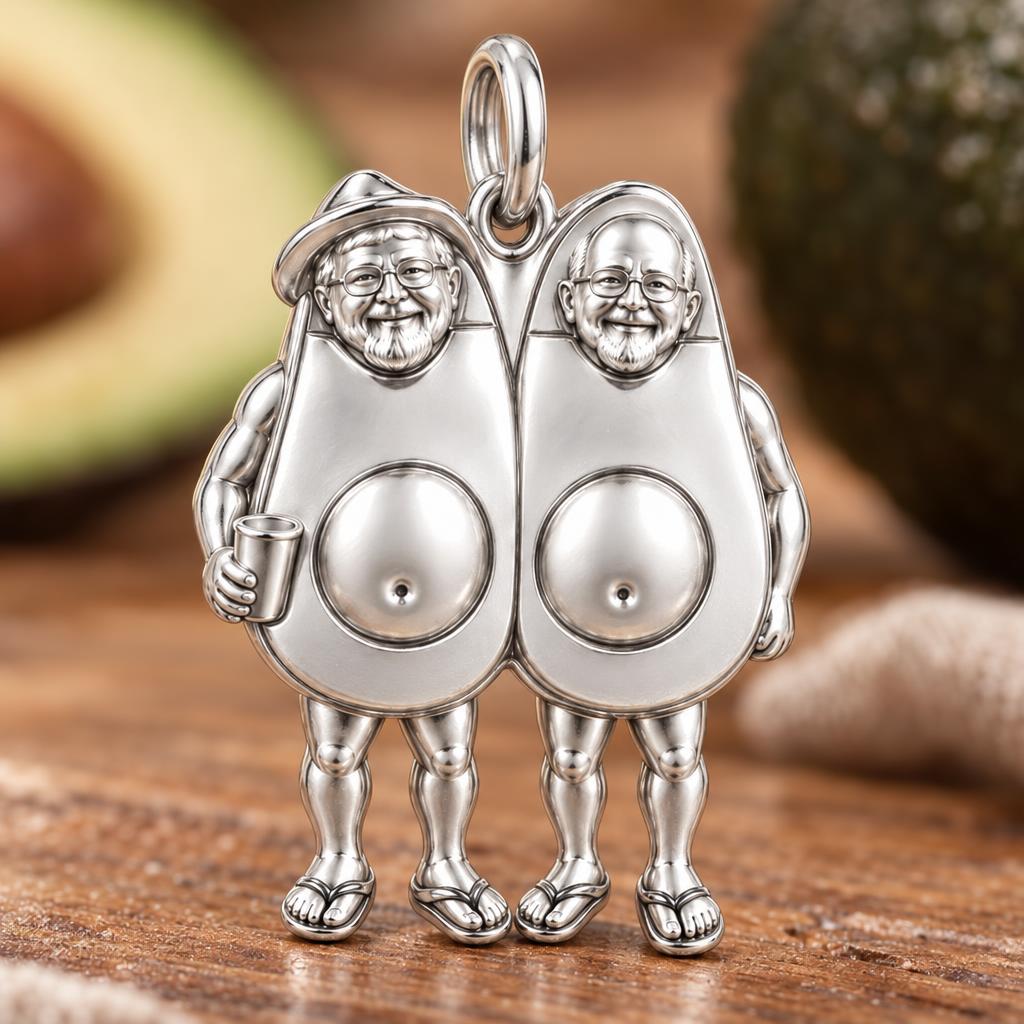 Better Together Avocado Charm Bracelet – Personalized Couple Gift – macro detail of the charm