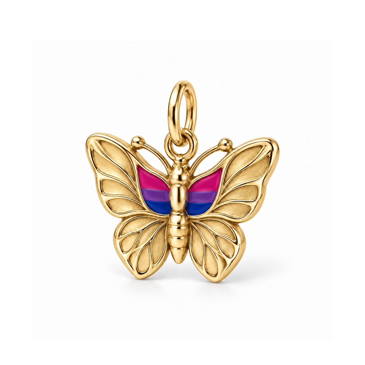 Bi Pride Butterfly Charm — Gold | charm-topics-remaining-444-2026-09-14 | topic-307
