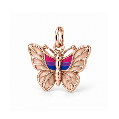Bi Pride Butterfly Charm — Rose Gold | charm-topics-remaining-444-2026-09-14 | topic-307