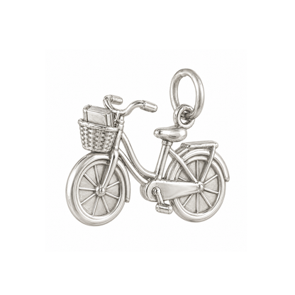 Bicycle with Basket Charm — Silver — 50-works-silver-20260916-188