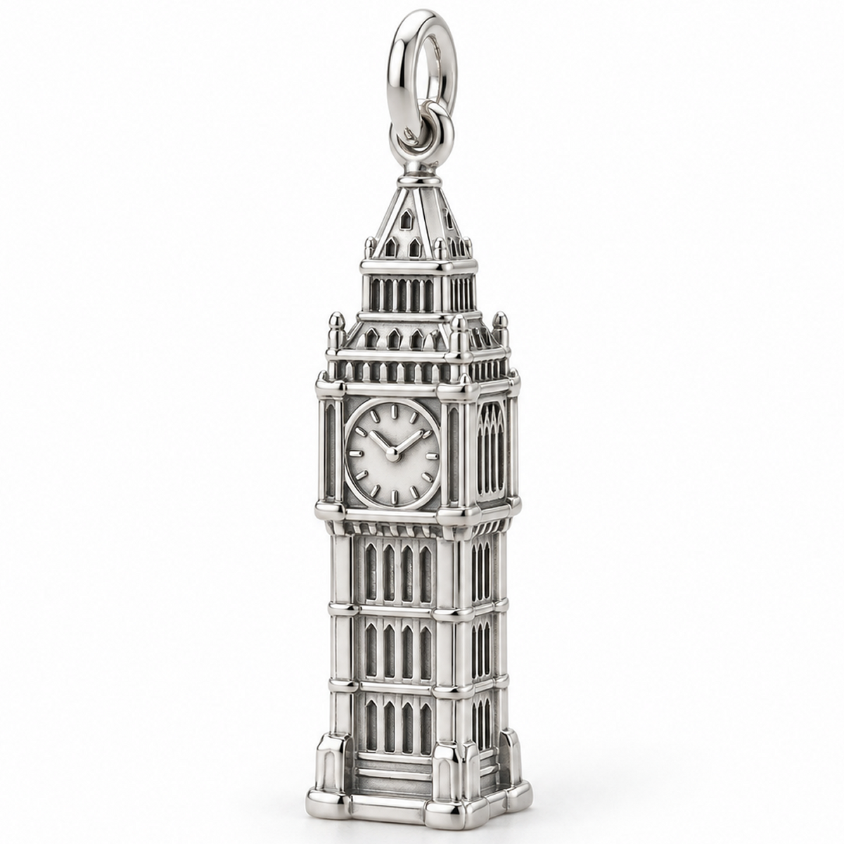 Big Ben Clock Tower Charm — Silver | charm-topics-remaining-444-2026-09-14 | topic-096