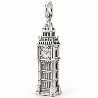 Big Ben Clock Tower Charm — Silver | charm-topics-remaining-444-2026-09-14 | topic-096