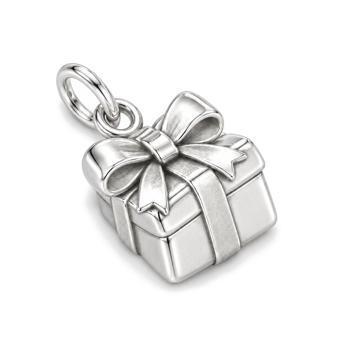 Birthday Gift Bow Charm — Silver Super Macro | charm-topics-remaining-444-2026-09-14 | topic-253