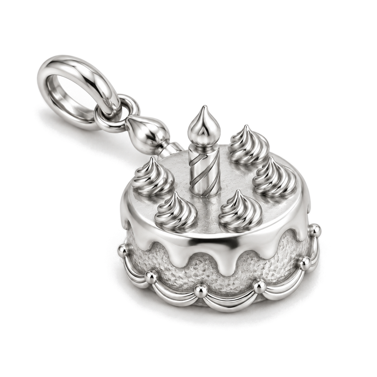 Birthday Wish Cake Charm — Silver Super Macro | charm-topics-remaining-444-2026-09-14 | topic-251