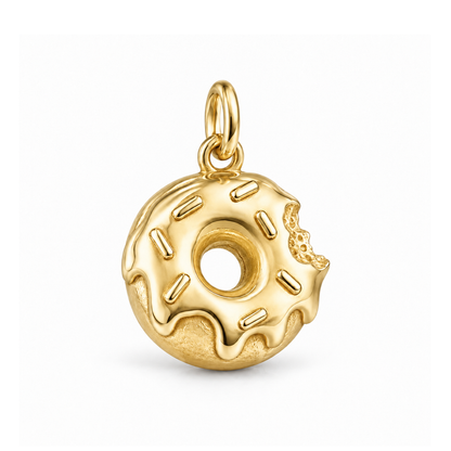 Bitten Donut Charm — Gold | charm-topics-remaining-444-2026-09-14 | topic-007